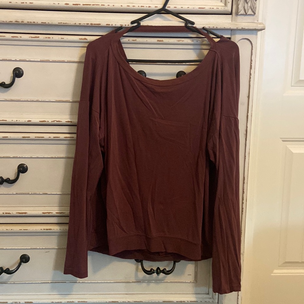 Burgundy Open Back Tee